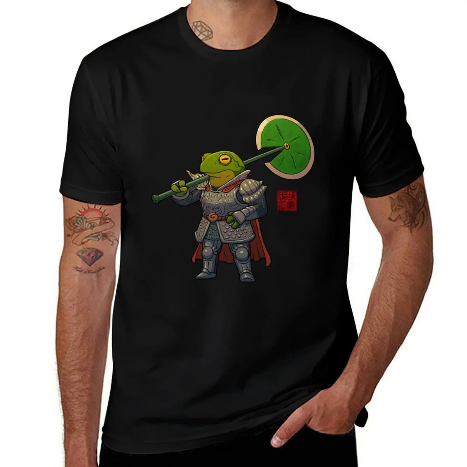

Frog Fighter Fantasy Armored Heavy Warrior T-Shirt Outdoor Work Short Sleeve Top