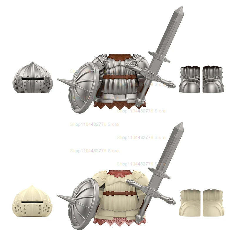 ตัวต่ออิฐ ชุดนักรบมังกรยุคกลาง สีแดง เหลือง น้ำเงิน อุปกรณ์เสริม ของเล่นเด็ก ของขวัญ