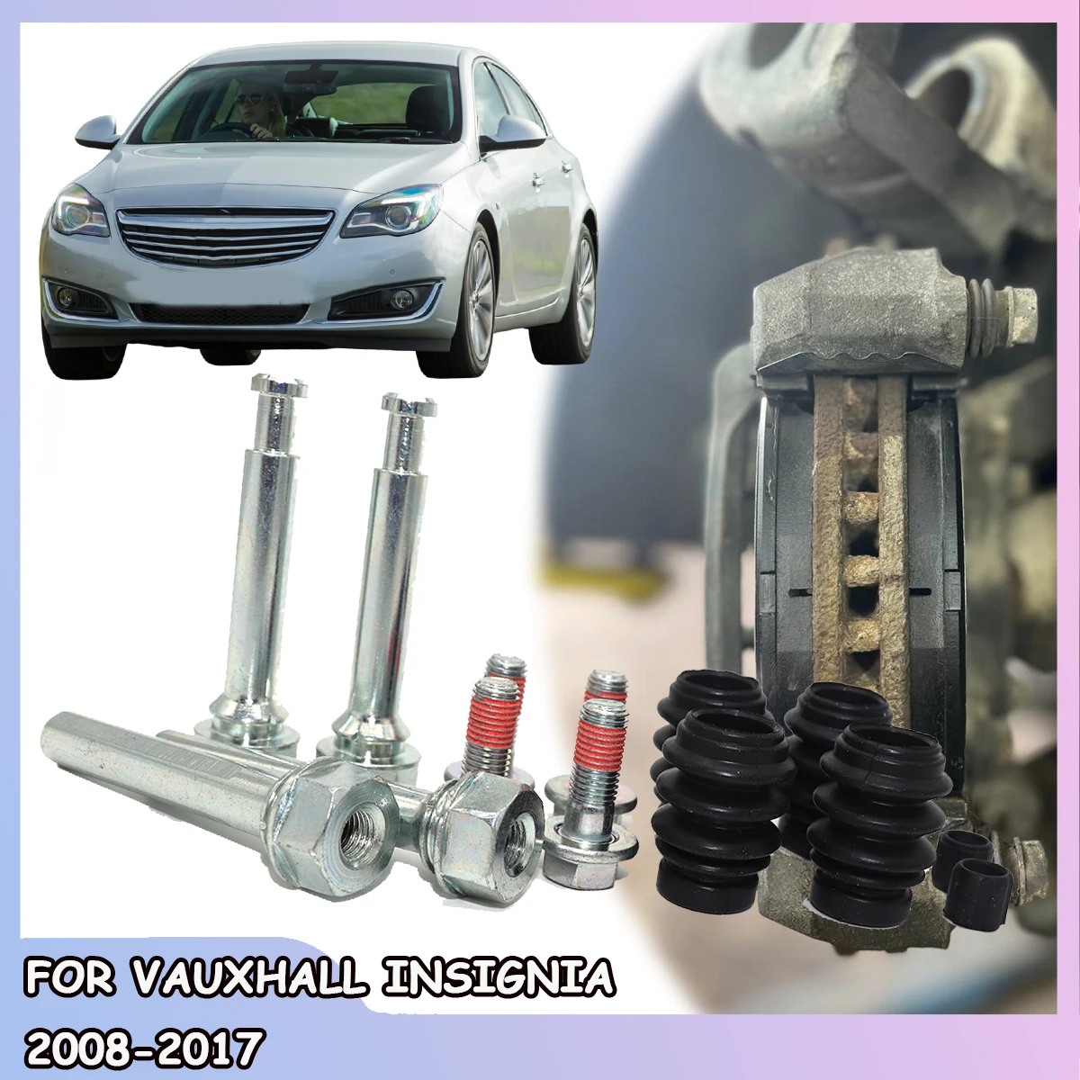 Front Left Right Brake Caliper Cylinder Slider Guide Pin Bolts Rubber Bushing Boot Seal Kit For VAUXHALL INSIGNIA 2008 2009-2017
