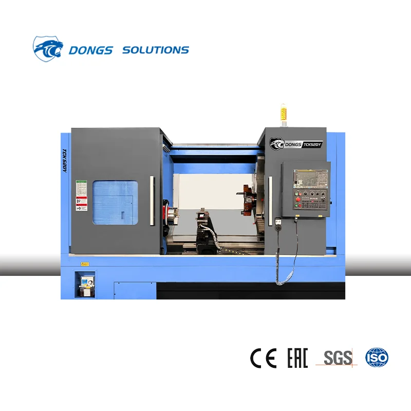 DONGS-TCK52DY Heavy Duty Automatic Slant Bed CNC Turning Center with Single Spindle Control Live Tooling-Competitive Price