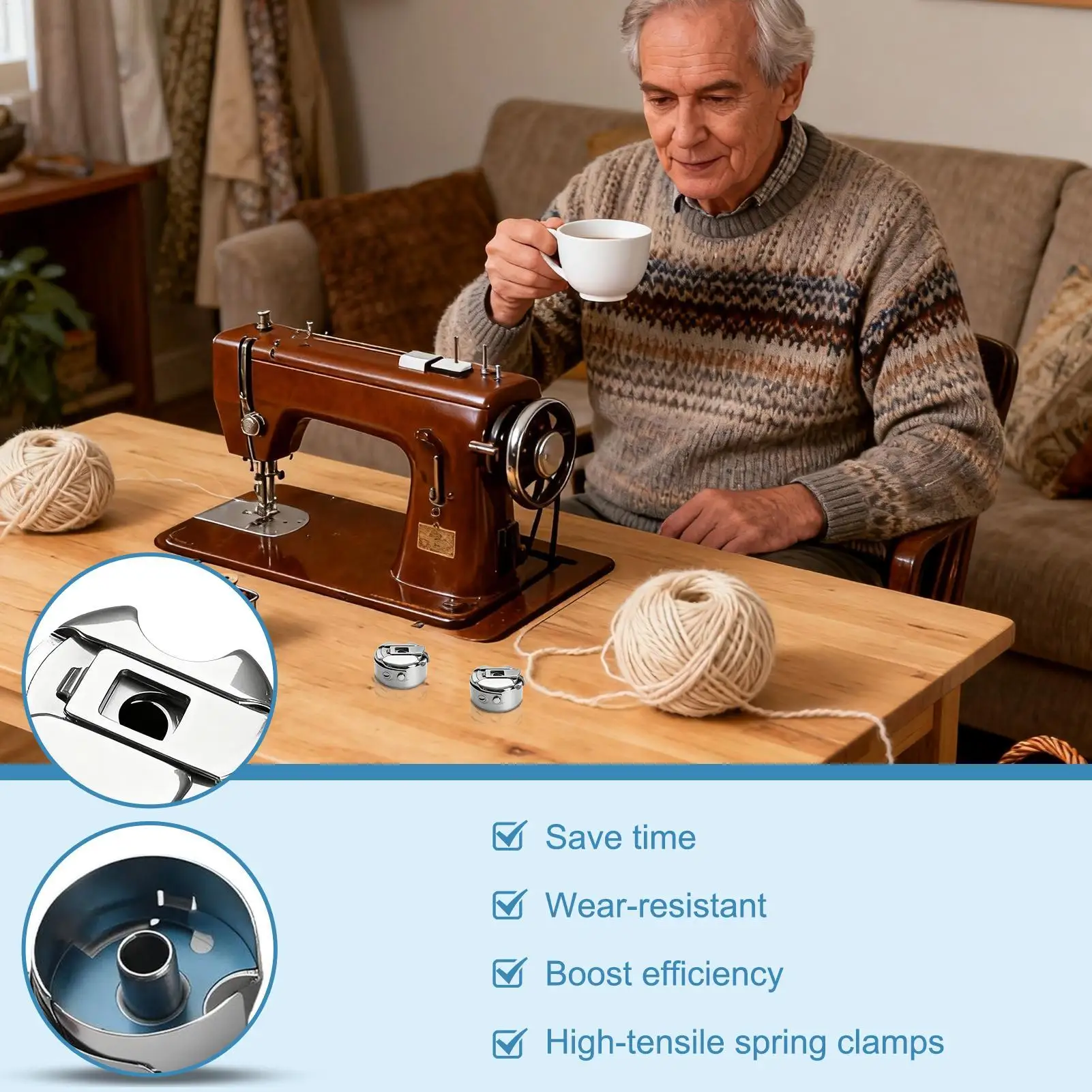 علبة بكرة لآلات الخياطة والخياطة ملحقات علبة بكرة مكوكية صناعية لعشاق الهواة والمشروعات المنزلية والملابس