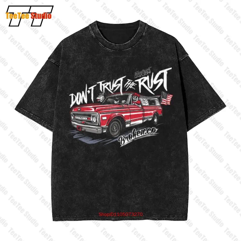 Farmtruck e Azn-Street Outlaws-Não confie com o Rust Farmtruck Camiseta vintage grande 97M2