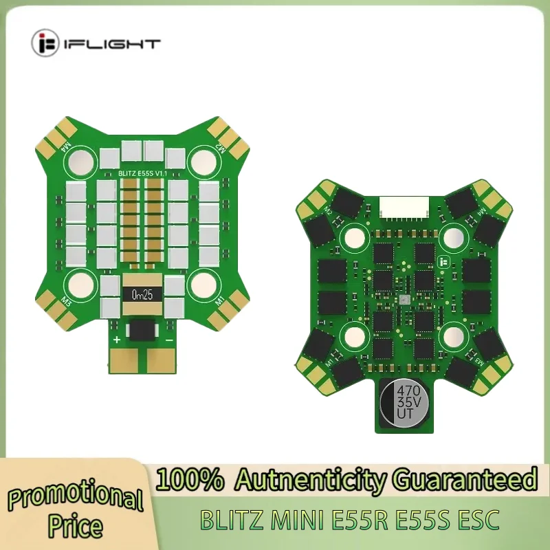 

IFlight BLITZ Mini E55R / E55S BLHeli32 2-6S ESC DShot150/300/600/MultiShot/OneShot 20x20мм для RC FPV дронов для фристайла и гонок