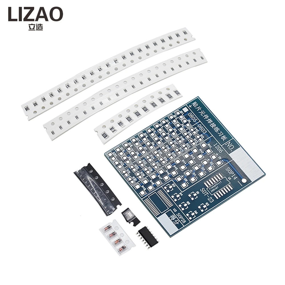 DIY Circuit Board PCB SMT SMD Soldering Practice Board DIY Kit Fanny Skill Training Electronic Suit 77PCS components