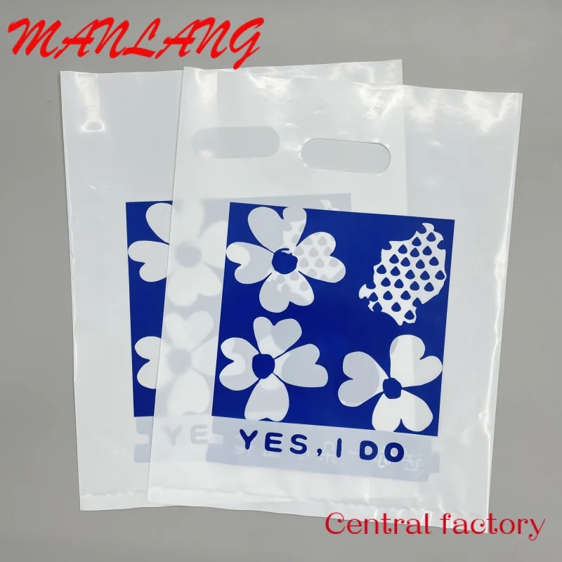 Custom  Custom Printed Logo Design LDPE/HDPE handle plastic bag die cut bag shopping bag for clothing/shoe packing