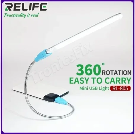 RELIFE RL-805 24 Led Table Lamp 360 Degree Rotation Study Bed Reading Desk Desktop Lights USB Rechargeable Eye Protection