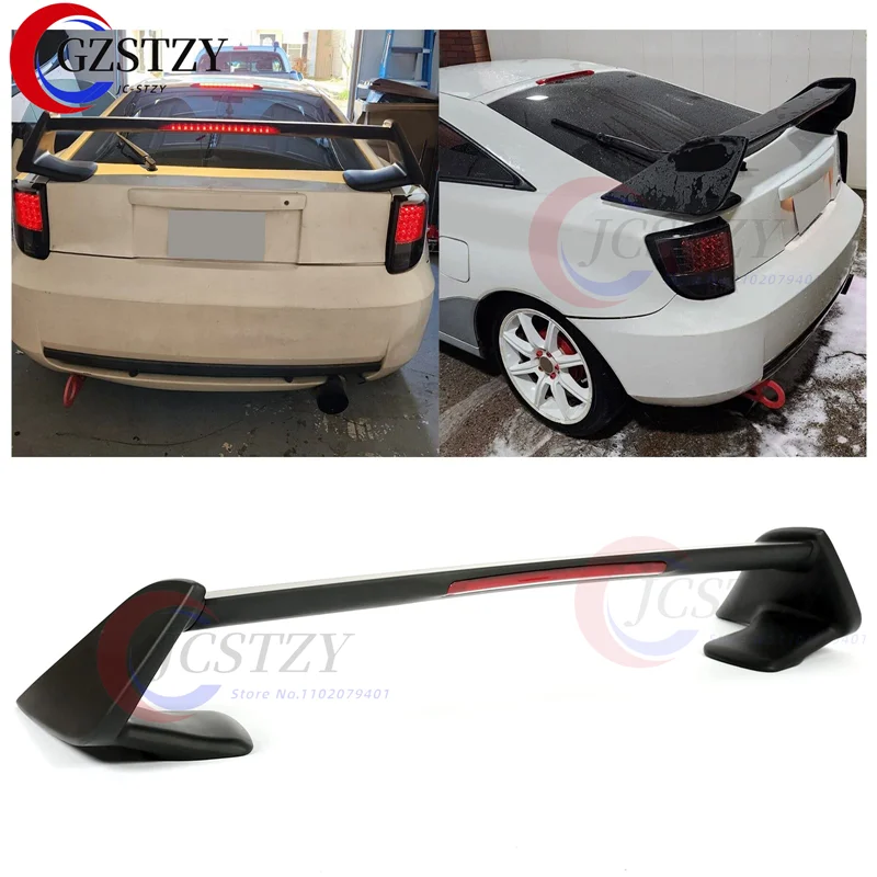 For TOYOTA CELICA Rear TRUNK SPOILER 2000-2005 WITH LED LIGHTS High Quality ABS Plastic Car Spoiler Trunk Boot Wing Spoiler