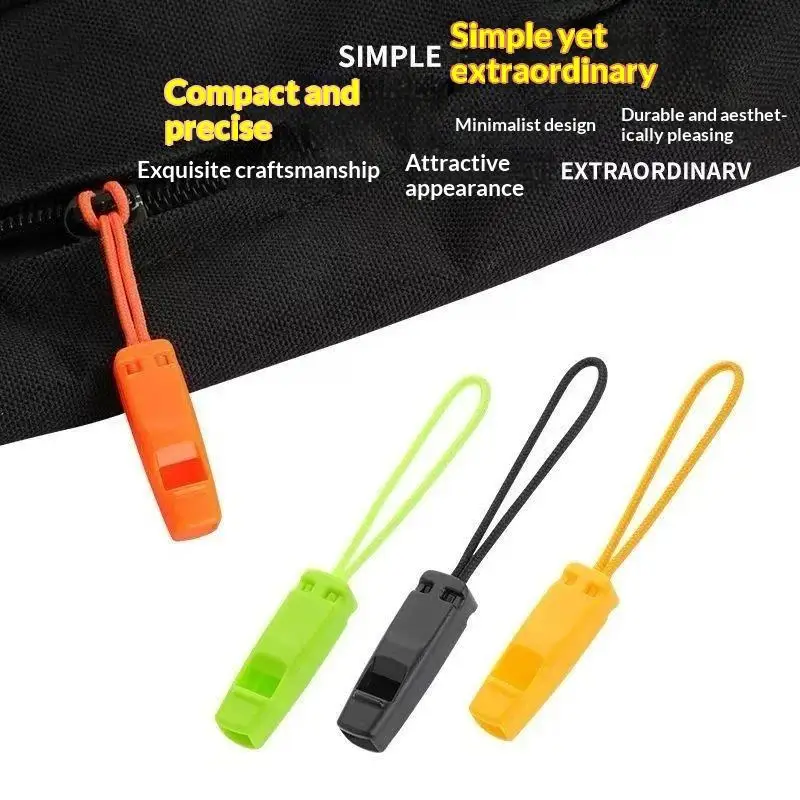 5Pcs Portable Emergency Survival Whistle With Braided Lanyard Outdoor Camping Hiking Safety Signal Tool Random Color