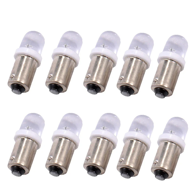 10PCS BA9S LED 1SMD License Plate Lights White 12V Car LED Instrument Panel Gauge Dash Light LED Bulb