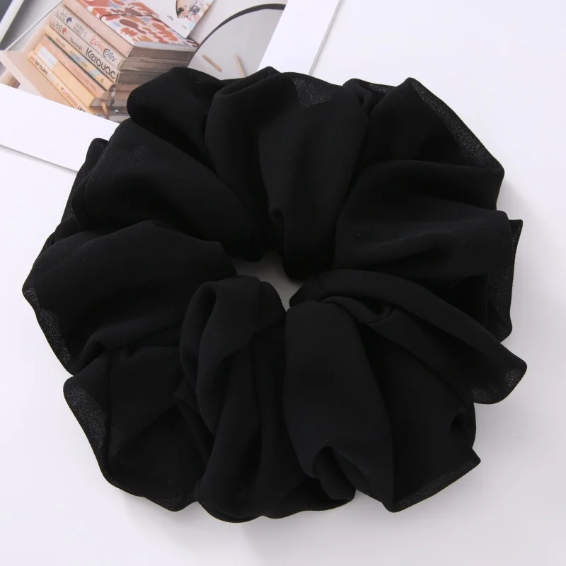 59Colors Big Size Chiffon Scrunchies Muslim Women Custom Elastic Volumizing Oversized Neat stitching Malaysian Bunch Hair Tie
