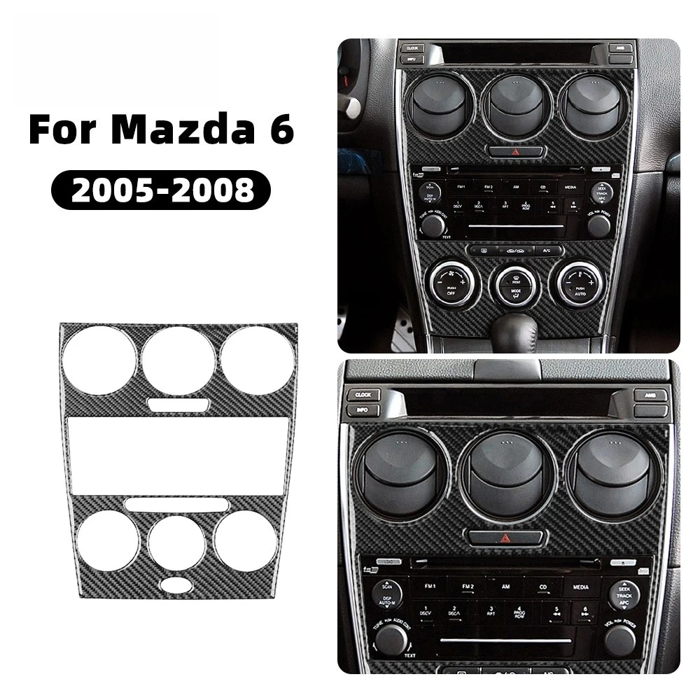 Carbon Fiber For Mazda 6 2005-2008 Center Control Panel Frame Trim Anti Scratch Sport Modification Interior Decor Car Accessorie