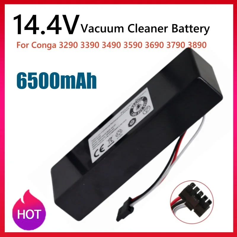 

Замена аккумулятора 14,4 В, 6500 мАч для Conga 3290, 3390, 3490, 3590, 3690, 3790, 3890, детали робота-пылесоса, перезаряжаемая батарея