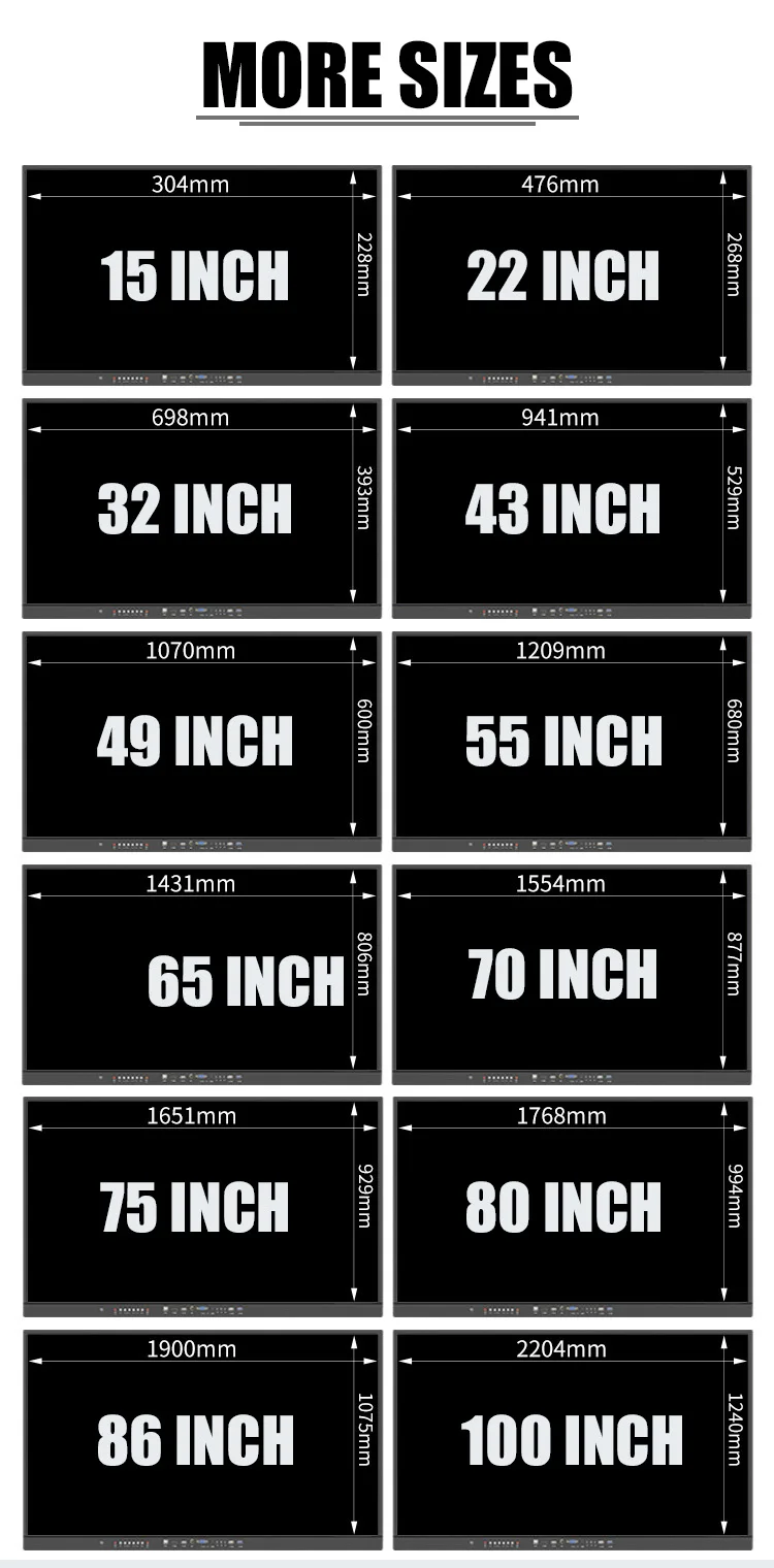 65 pollici 4k 20 punti Touch Screen digitale tutto In una lavagna interattiva intelligente per Pc per riunioni