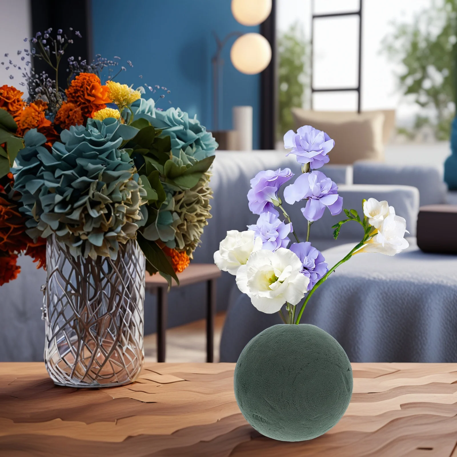 

2pcs Floral Foam Balls Round Green Wet Florist Foam for Arrangements Decorations Wedding Craft Supply Bouquet Centerpiece Dry