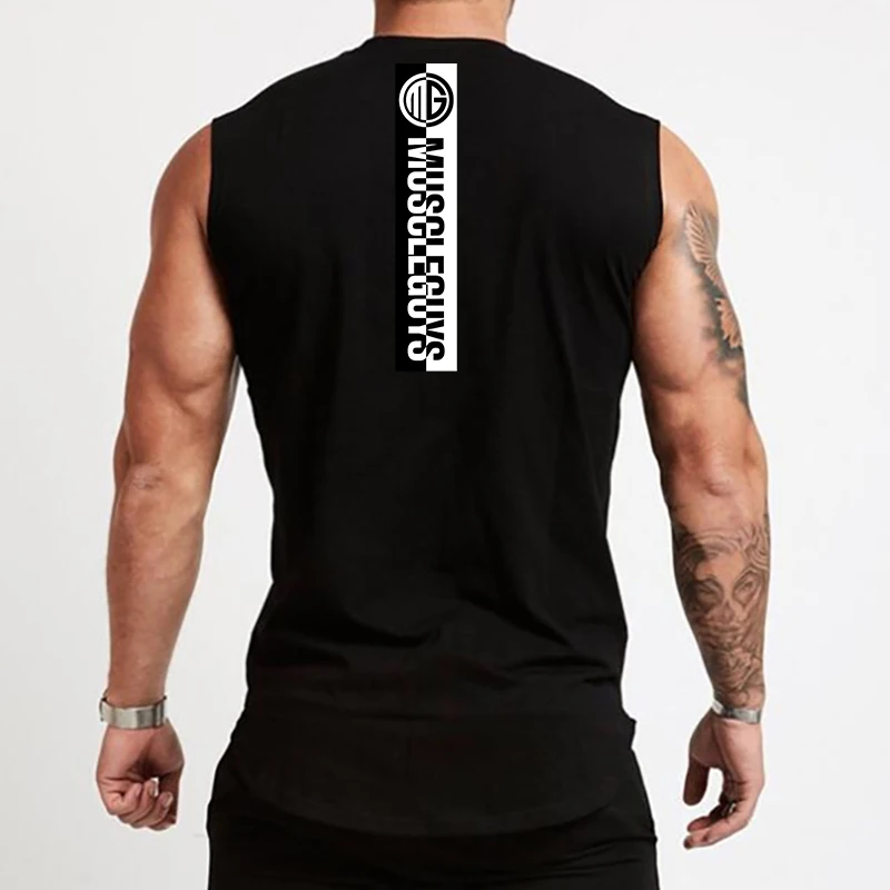 Sommer Baumwoll-Tanktops Ärmellos Atmungsaktiv für Fitness Bodybuilding Muskeltraining Laufwesten Herren Casual Fitness Workout Sport T-Shirts
