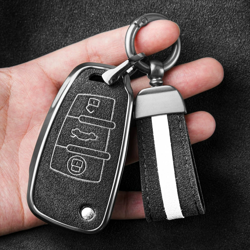 For  Audi Q3 Q2l A3 S3 Sportback Keycase High-end Suede Keybag Metal Buckle