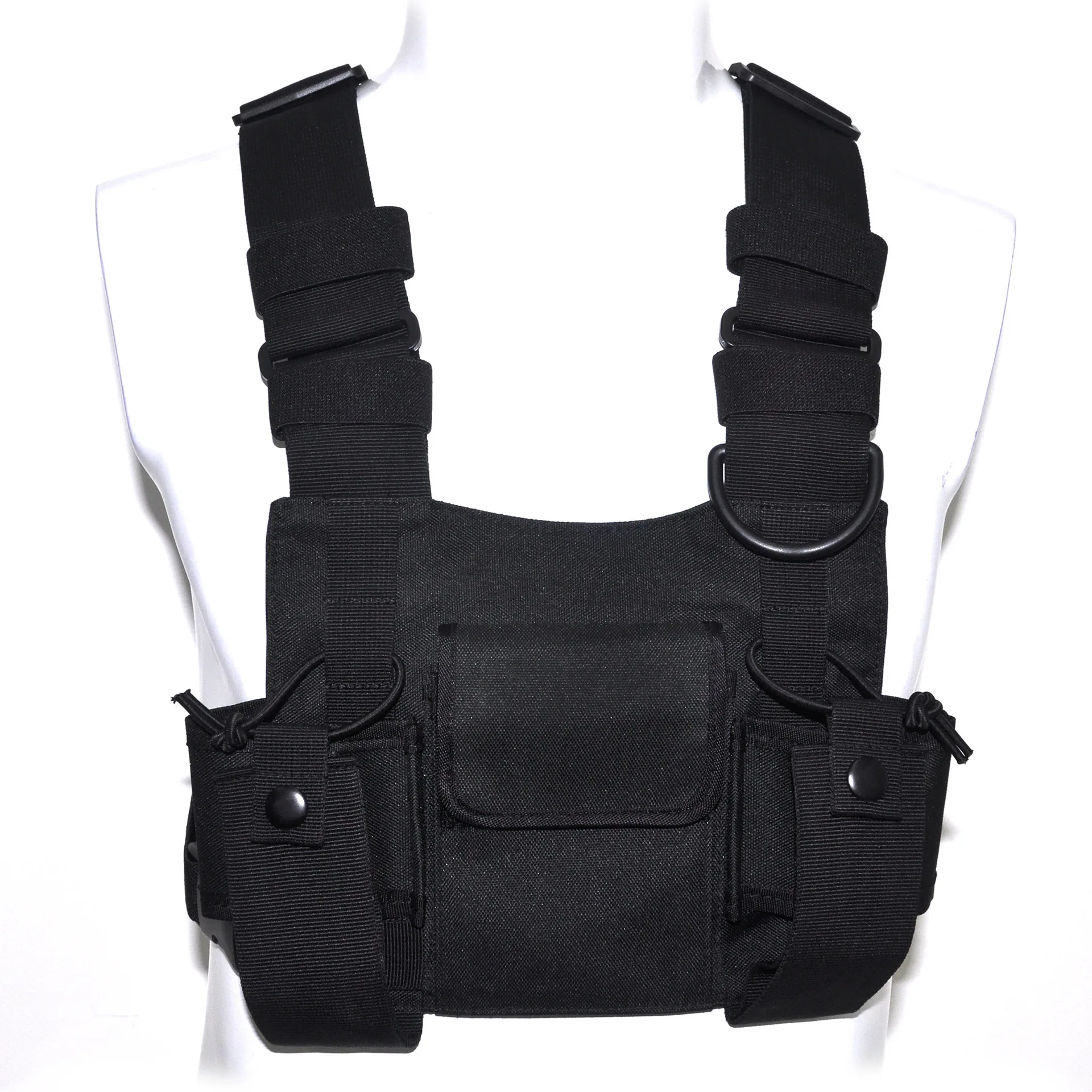 Radio Chest Harness Chest Front Pack Pouch Holster Vest Rig for Two Way Radio Walkie Talkie Survival Hiking Biking Work Fishing