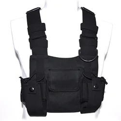 Radio Chest Harness Chest Front Pack Pouch Holster Vest Rig for Two Way Radio Walkie Talkie Survival Hiking Biking Work Fishing