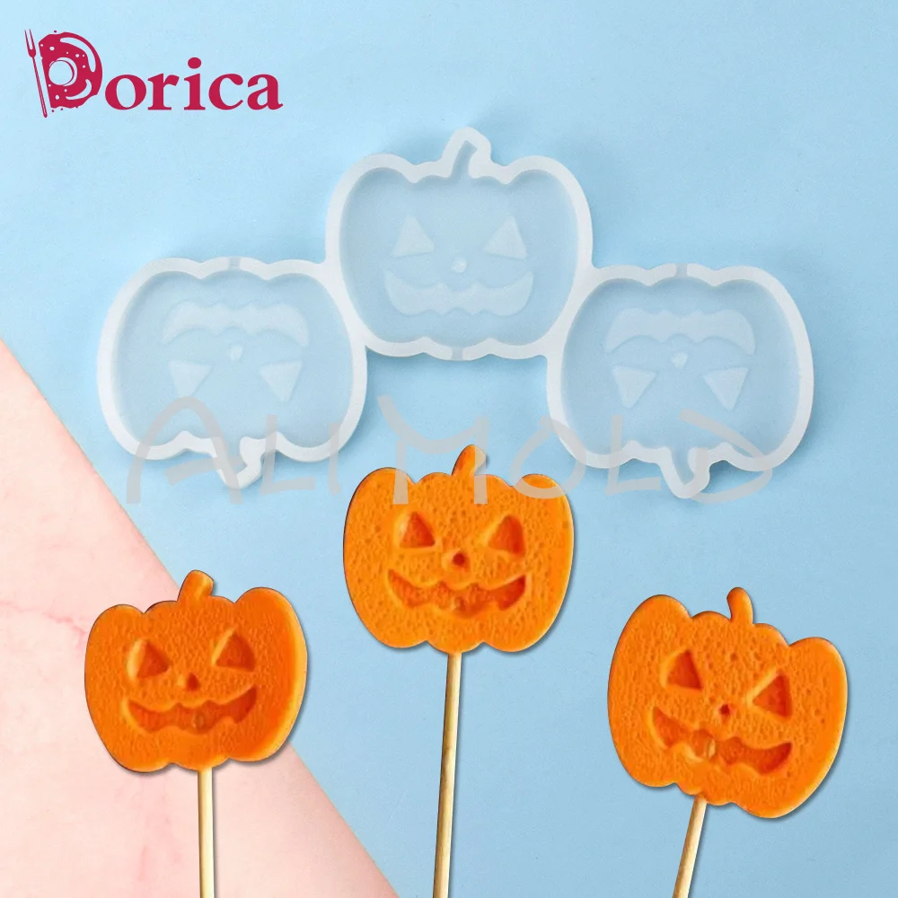 Halloween Pumpkin Silicone Epoxy Mold Diy Handmade Chocolate Lollipop Mould Cake Decorating Tools Kitchen Accessories Bakeware