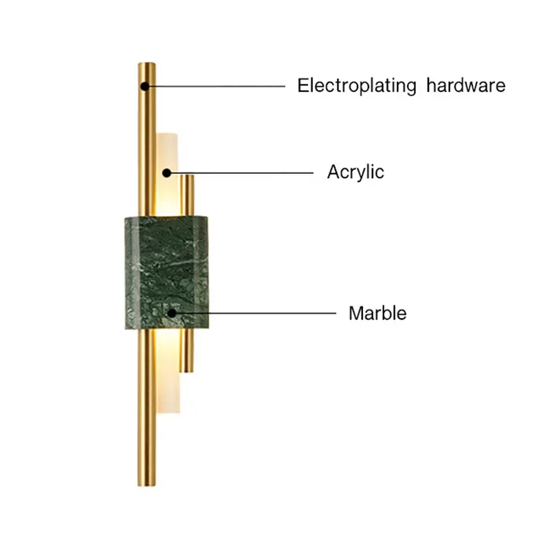 Modern Marble Led Wall Lamp Indoor Lighting Bathroom Wall Sconces Light Fixture Living Room Corridor Bedroom Decor Wall Lights