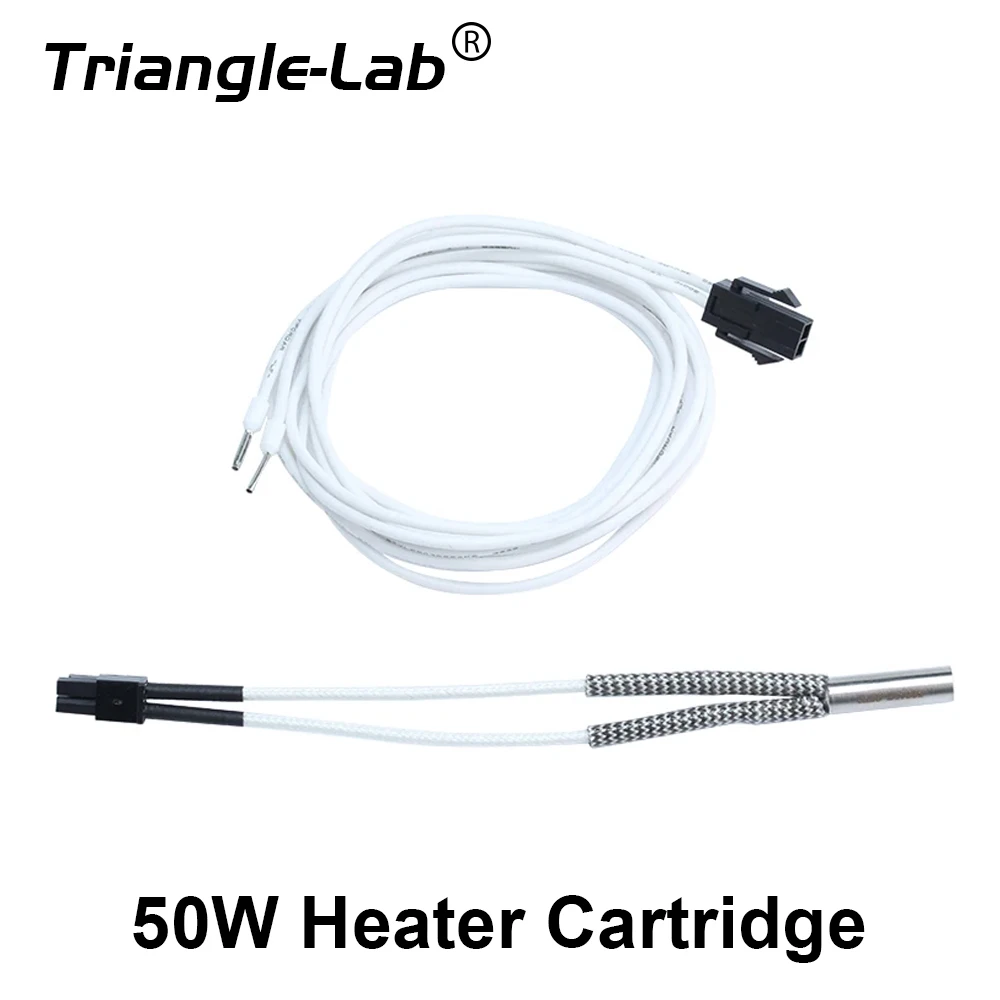 Trianglelab-cartucho calefactor para impresora 3D V6 HOTEND Volcano MK8 MK9, cable de 100CM, 24V, 50W, 6x20MM, nuevo