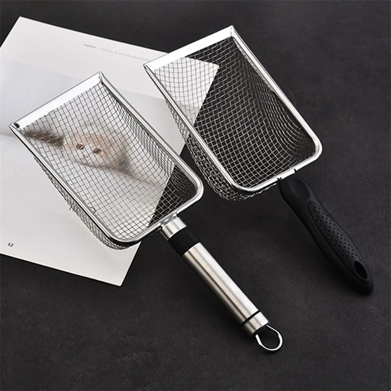 

Stainless Steel Cat Litter Shovel Durable Litter Scooper Pets Supplies for Lizards Kitten Kitty Dogs Waste Instant Cleaning Tool