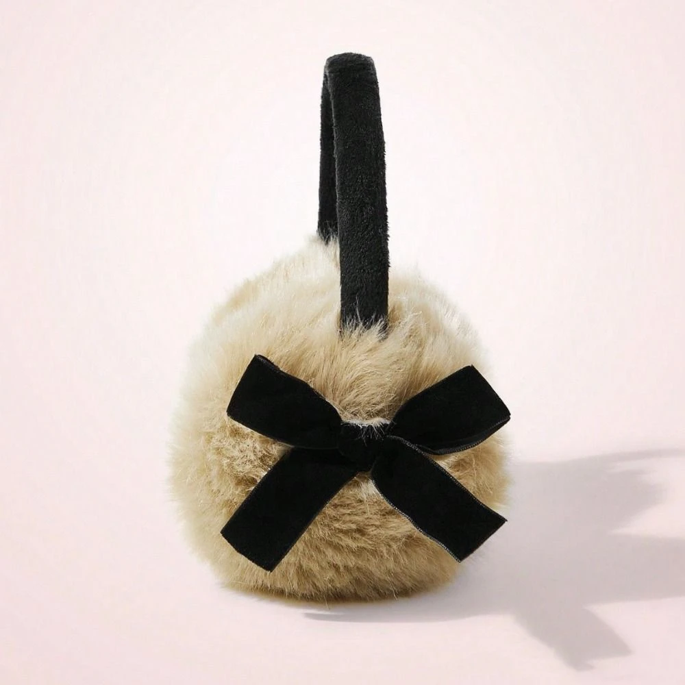 Cute Japanese Faux Fur Plush Earmuffs Soft Warm JK Sweet Y2k Bowknot Earmuffs Outdoor Windproof Winter Earflap Girl