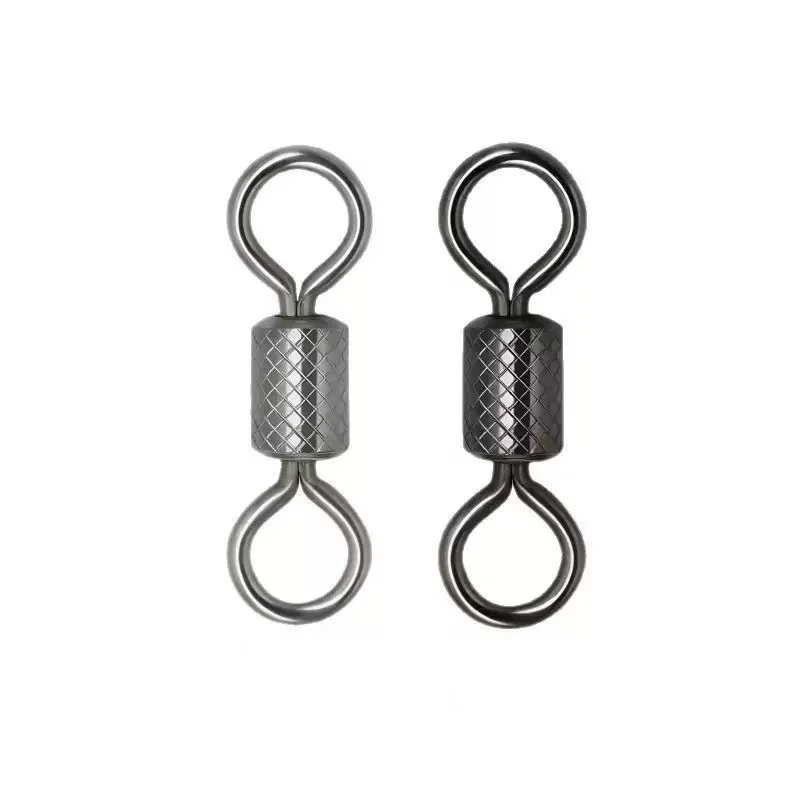 10pcs/lot  Ball Bearing Stainless Steel Fish Connector Rolling Swivels Rig Barrel Pin Connector Lure Fishing Accessories