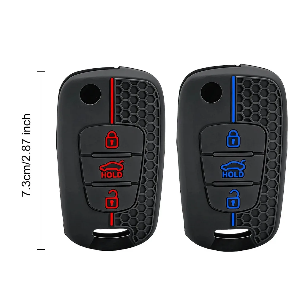 For Hyundai I10 I20 Ix20 I30 Ix35 Kia Ceed Soul Sportage Venga Remote Flip Key Fob Case Cover With Keychain Durable - view 2