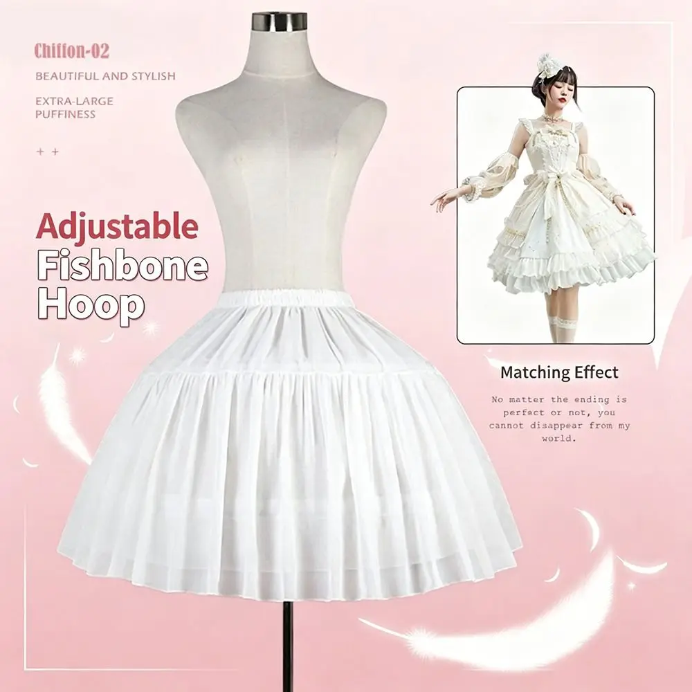 

Fashion Lolita Petticoat With Hoop White Ball Gown Petticoats Cosplay Adjustable Wedding Petticoats Wedding Dress