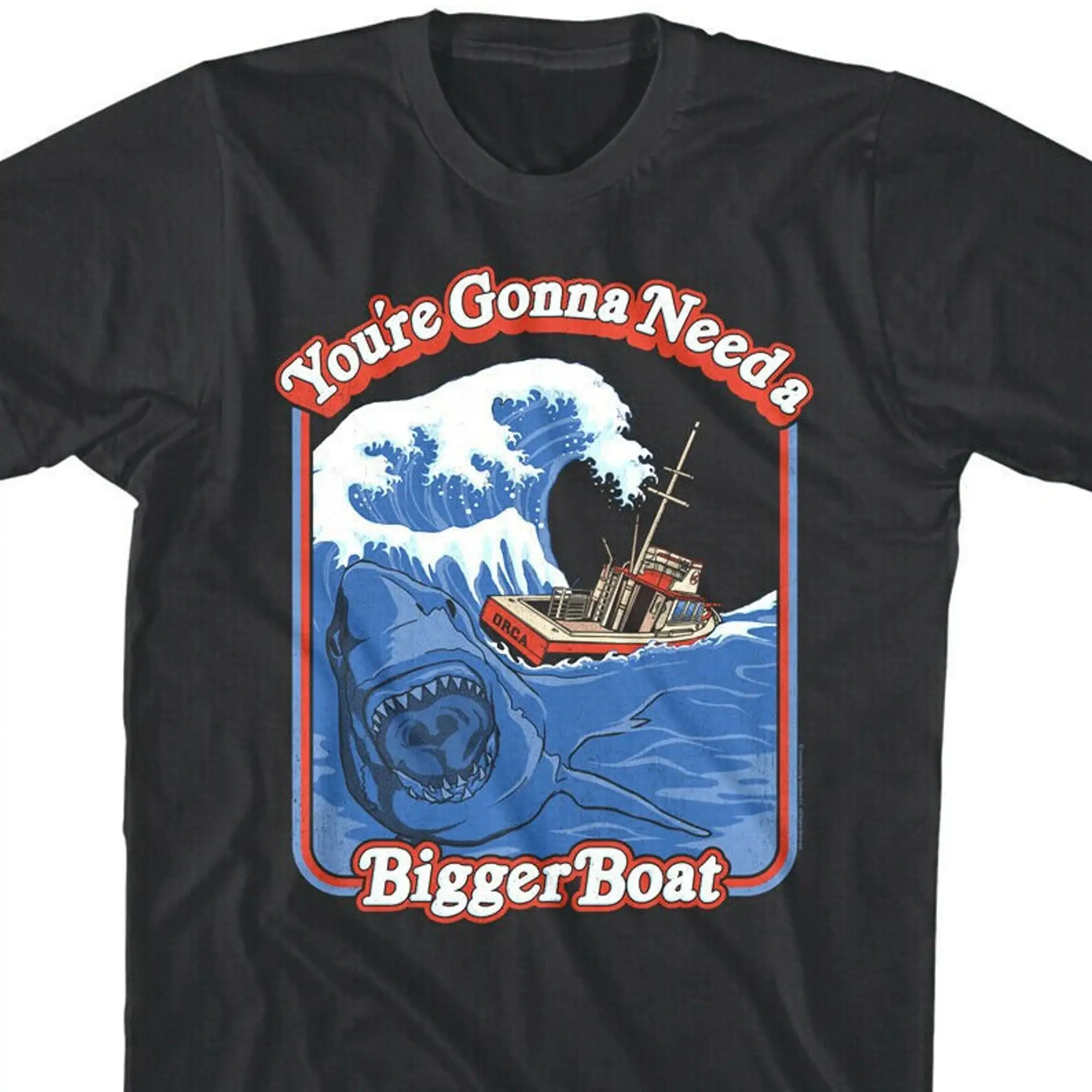 

Jaws Men's TShirt Storybook Bigger Boat Movie Poster Tees