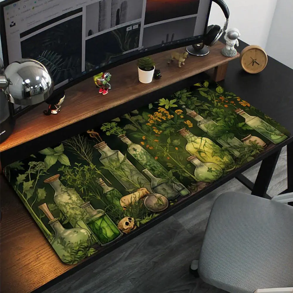 

Bottle, skull Mouse Pad large mousemat computer gamer office stitched edge keyboard desk mat washable non-slip