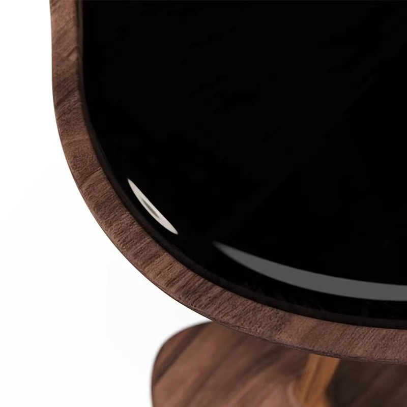 Side table small coffee table Italian light luxury walnut paint living room modern home solid wood table high-end creative corne