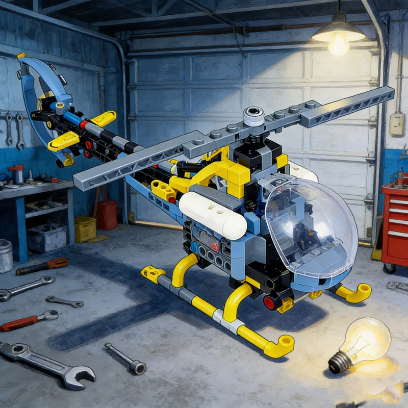 ตัวต่อเฮลิคอปเตอร์ MOC 364 ชิ้น แบบจำลองทางเทคนิค ประกอบเอง ของเล่นสร้างสรรค์ DIY ของขวัญคริสต์มาส ไอเดียของเล่นเสริมพัฒนาการ