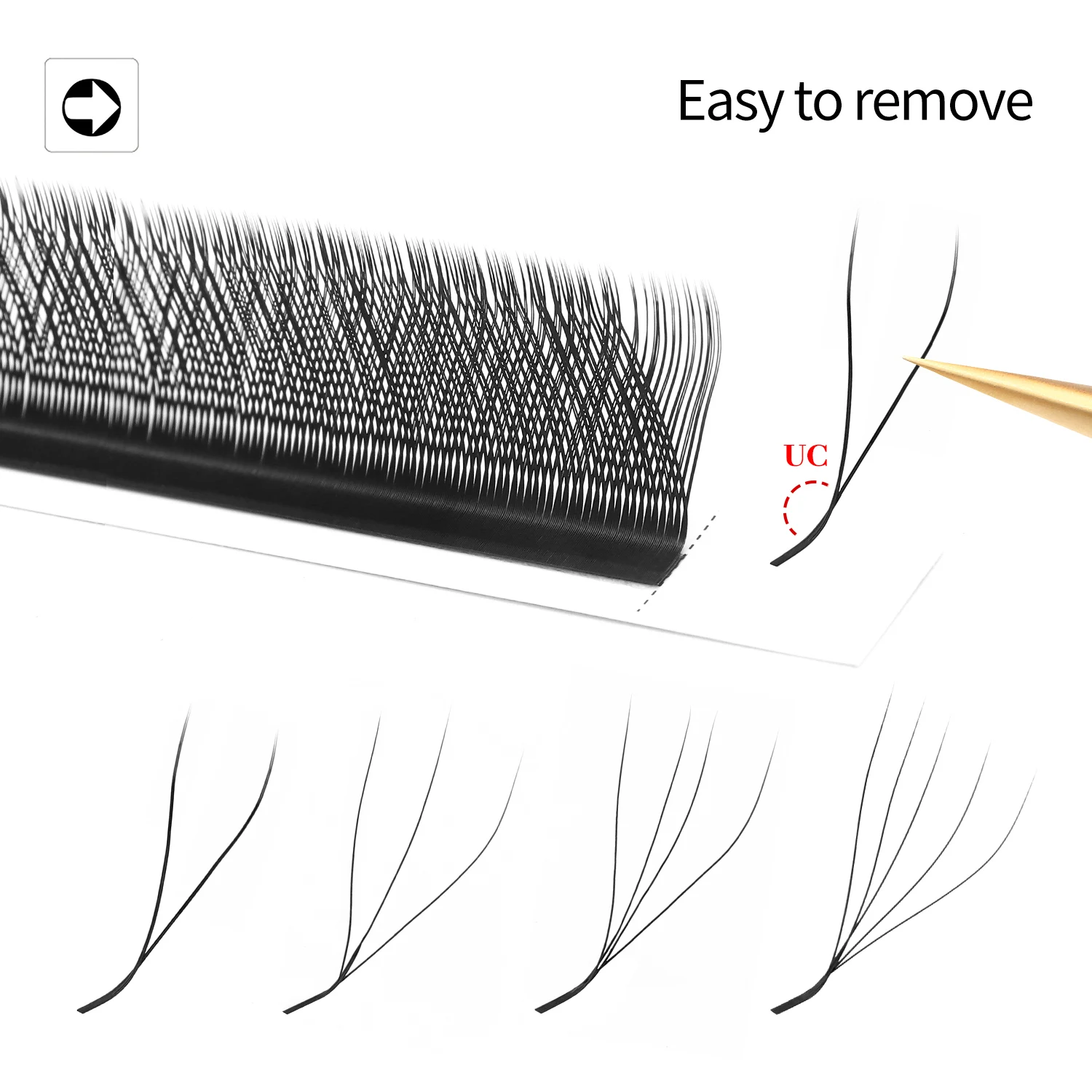 XIUSUZAKI UC/UD Curl 3D W Eyelash Extension Mink Premade Volume Fans Individual W Shaped Lashes Extension False Lashes Wholesale