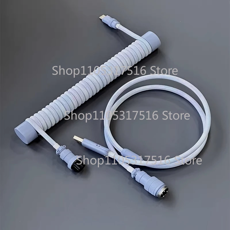 

For Unknown error Customized mechanical keyboard cable - USB Type-C connector cable - Tie-dye smog purple - Z09