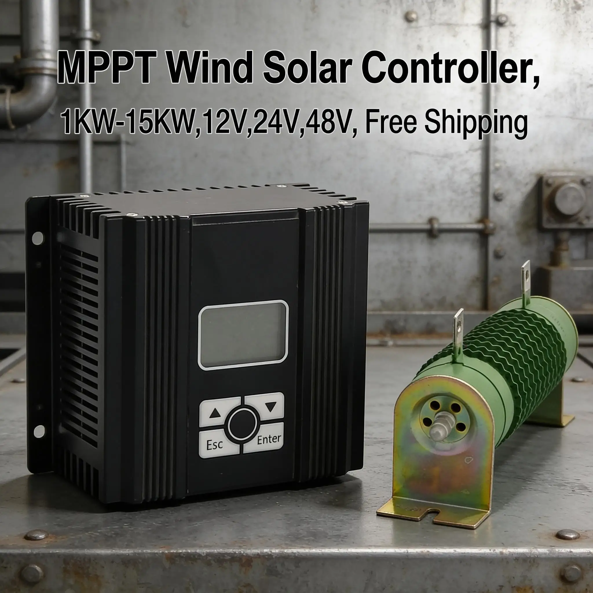 

Гибридный контроллер MPPT для ветровых и солнечных систем 10 кВт 48В, автоматическое определение напряжения 12/24/48В, двойное отслеживание MPPT, ЖК-дисплей, внешний резистор для сброса нагрузки