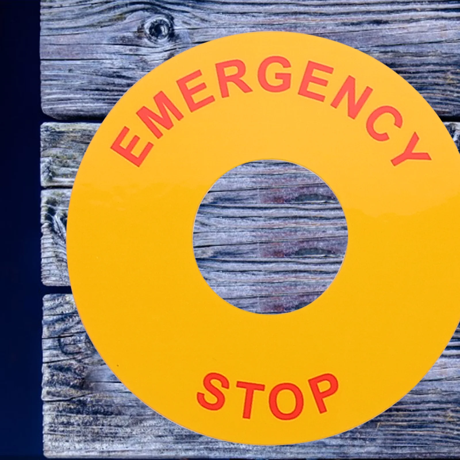 8 Pcs Emergency Stop Warning English Sign Equipment Sticker Decal Caution Label Metal Pp Decals for Indicator