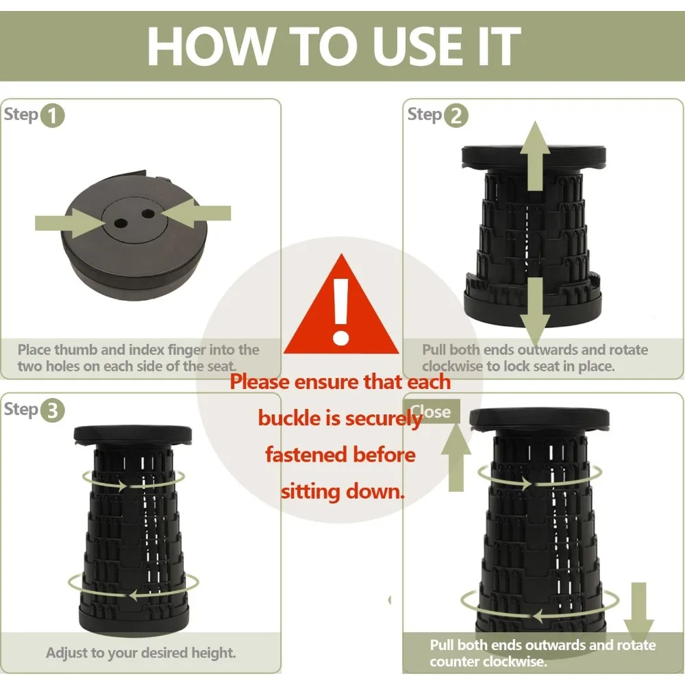 كرسي مقعد قابل للطي 2025، مقعد قابل للطي مطور بحد أقصى 660 رطل، خفيف الوزن، قوي، قابل للتعديل، محمول، مقعد قابل للطي #5