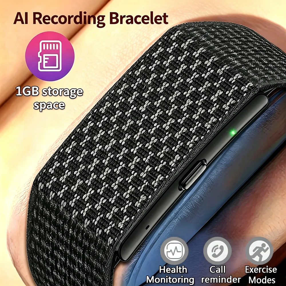 2026 No Screen Smart Wristbands AI Meeting Recording Transcription Heart Rate Health Smart Bracelet Call Reminder Smart Watches