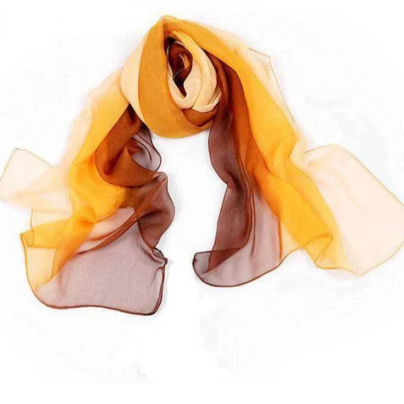 160*50cm Gradient Fashion Chiffon Scarf Women\'s Long Wraps and Shawls Lady Spring Autumn Scarves Bandana Hijab Stoles