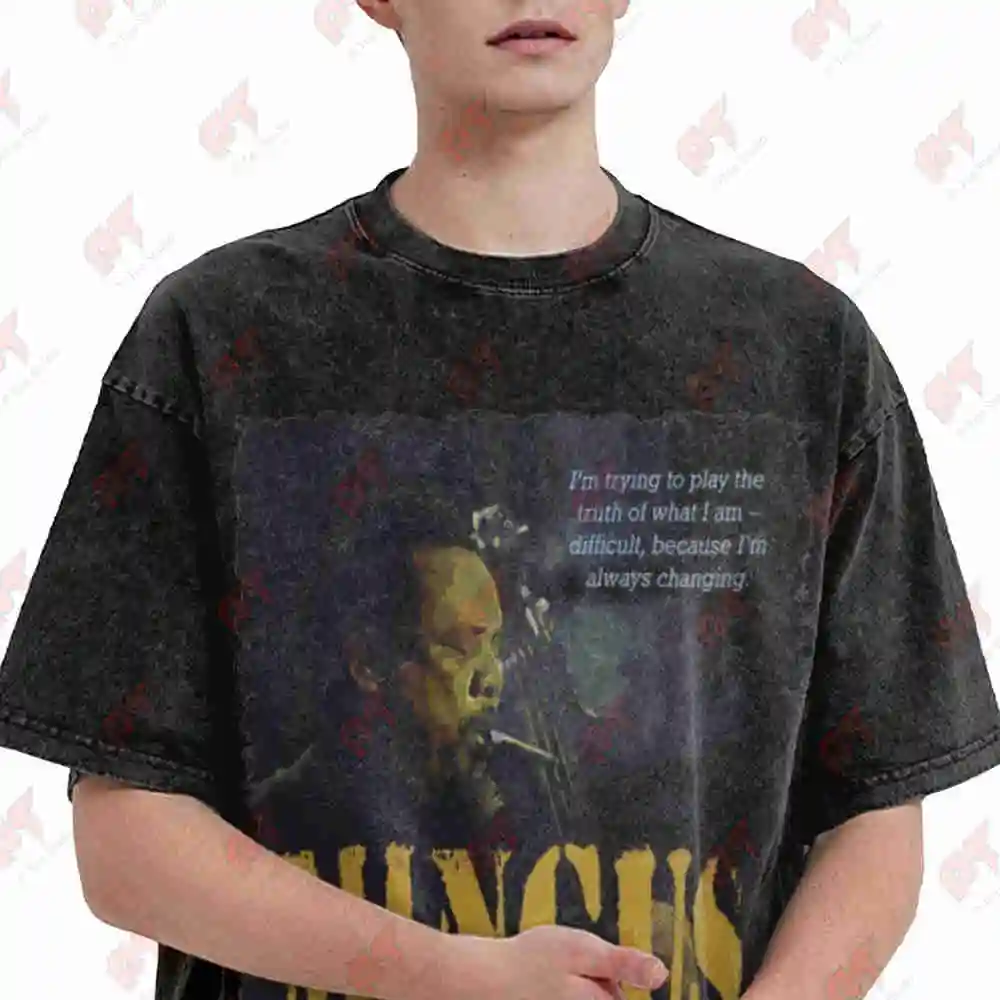 Mingus Jazz Wisdom Bassist Musician Vintage Washed Tee Pure Cotton T-Shirt
