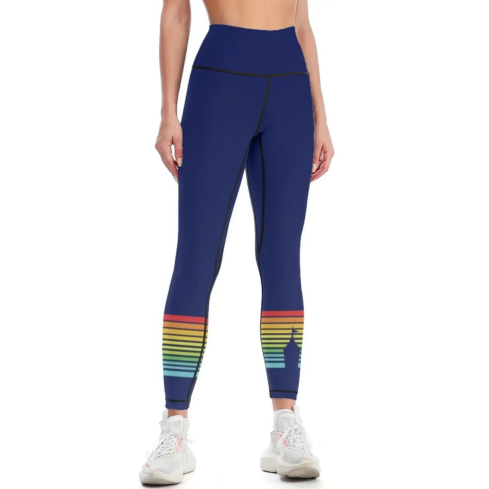 

Retro Castle Stripes Leggings Leginsy push up sports for active wear Women's pants Womens Leggings