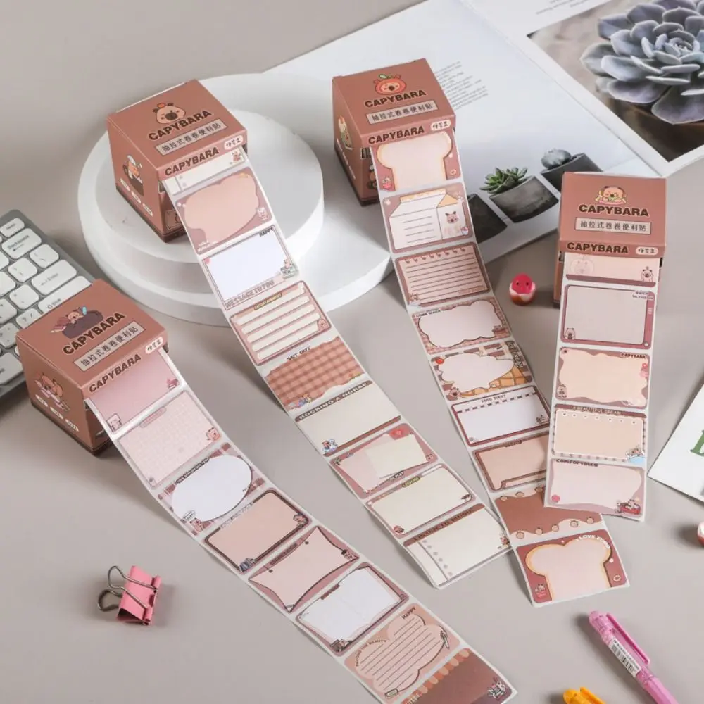 

INS Kawaii Capybara Sticky Notes Creative Portable Capybara Memo Pad Stickable Pullable Cartoon Notepads Office Decoration