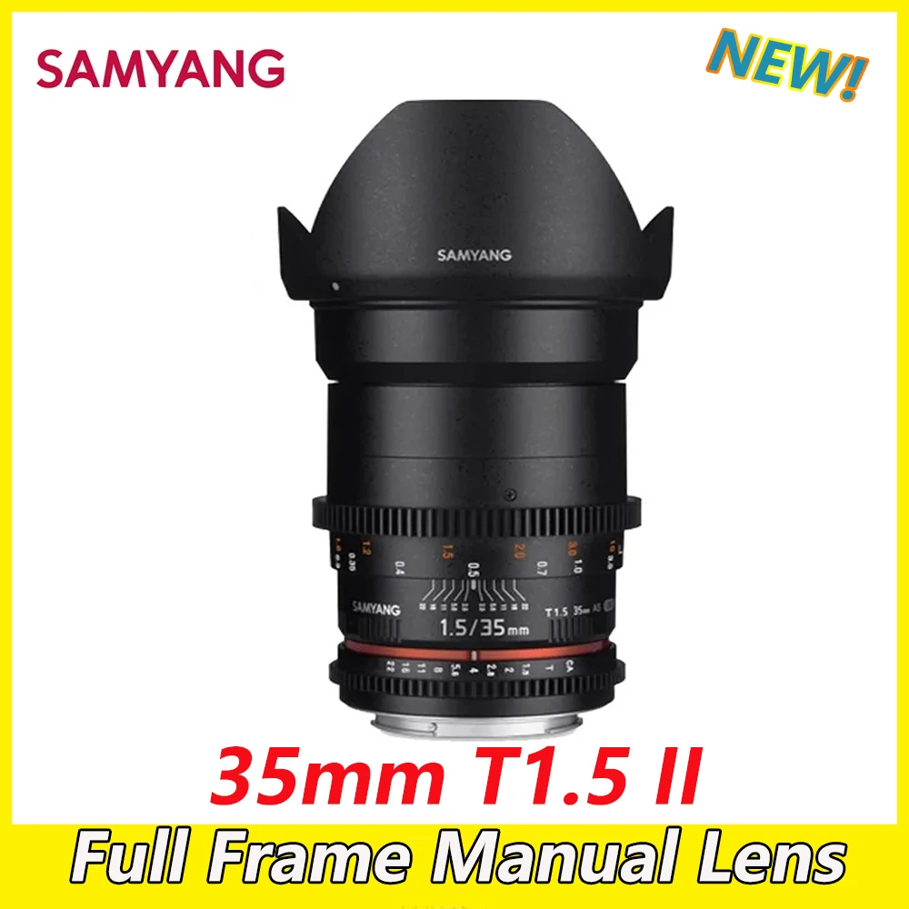 

Samyang 35mm T1.5 II Movie lens Full Frame Manual Video Lens For Canon EF Nikon Sony A Mount Camera Lightweight