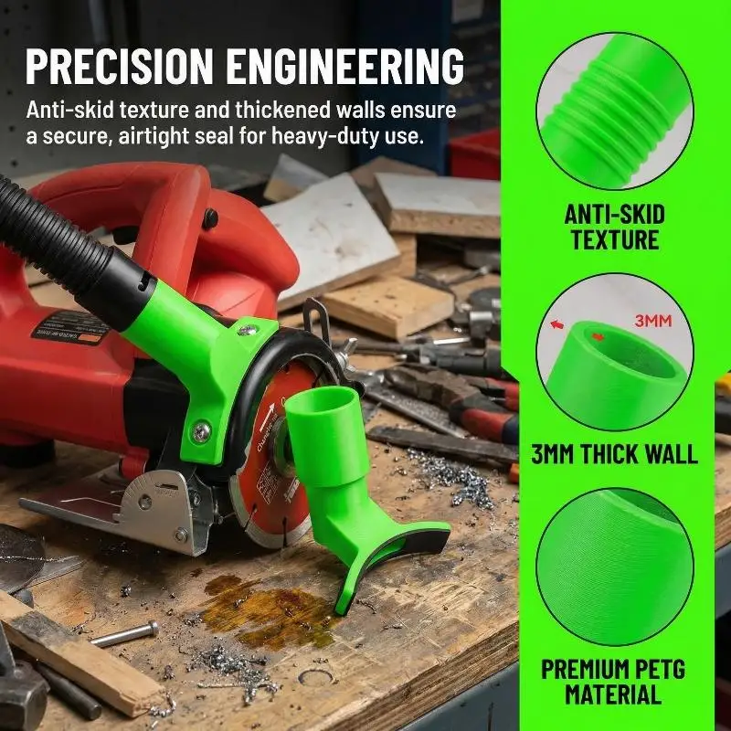 Universal Angle Grinder Dust Extractor Adapter Double Port Collector for Safe Clean-Up in Industrial Metalwork Settings