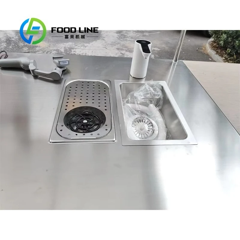 Customized Color Awning Mobile Coffee Ice Cream Hand Push Cart with Refrigerator Sink Food Bike Cart