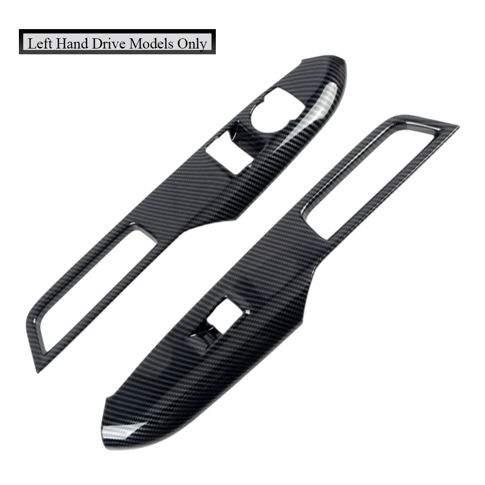 

2pcs Car Door Window Switch Lift Button Cover Panel Handle Holder Trims For Ford Mustang Fastback 2024-2025 for LHD only