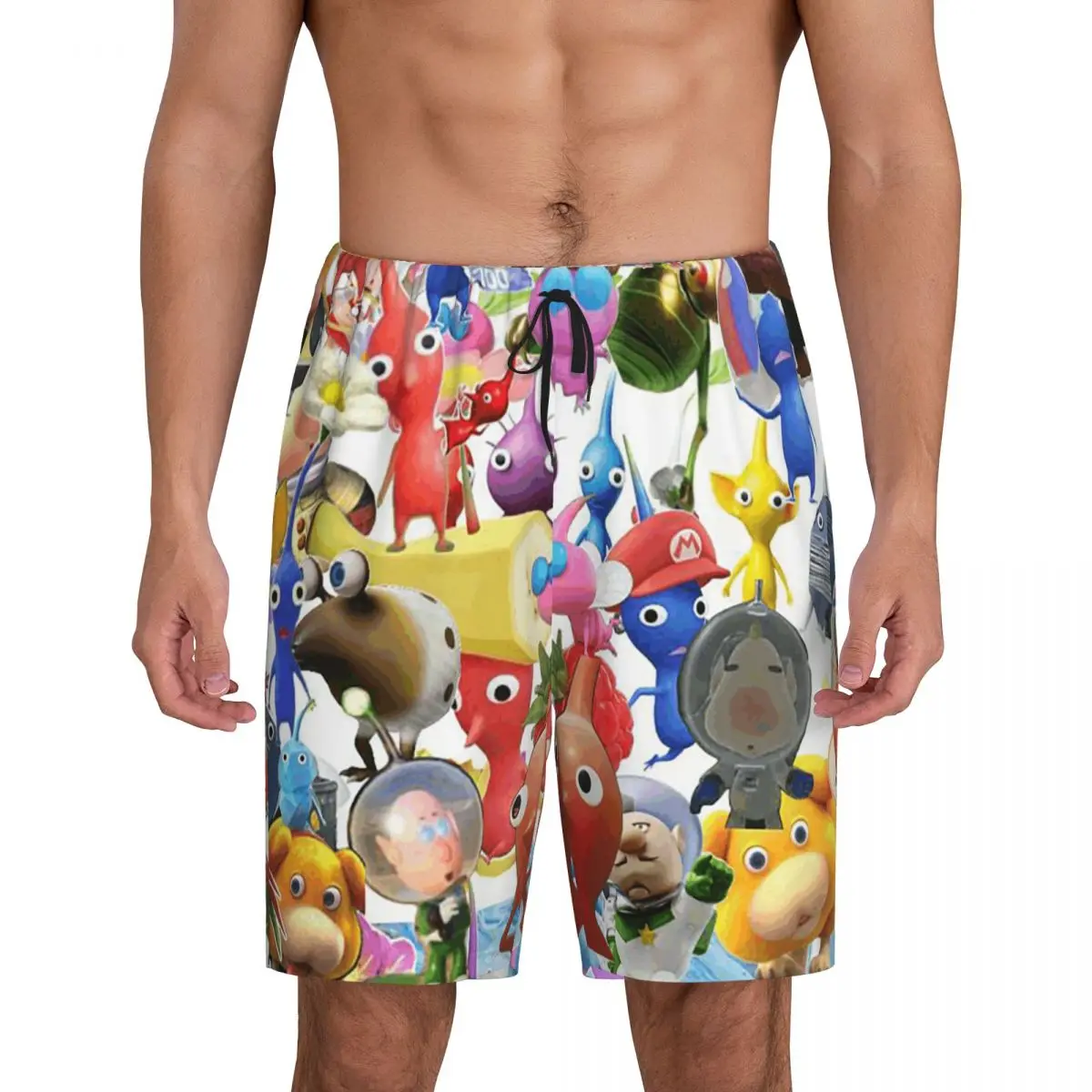 

Мужские короткие пижамные шорты с индивидуальным дизайном персонажей Пикмин, для сна и отдыха