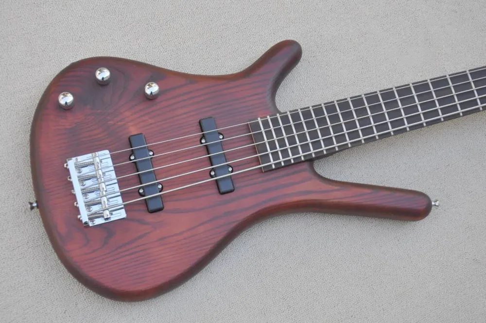 Left Handed 5 Strings Electric Bass Guitar with Rosewood Fingerboard,Chrome Hardware,Provide Customized Service